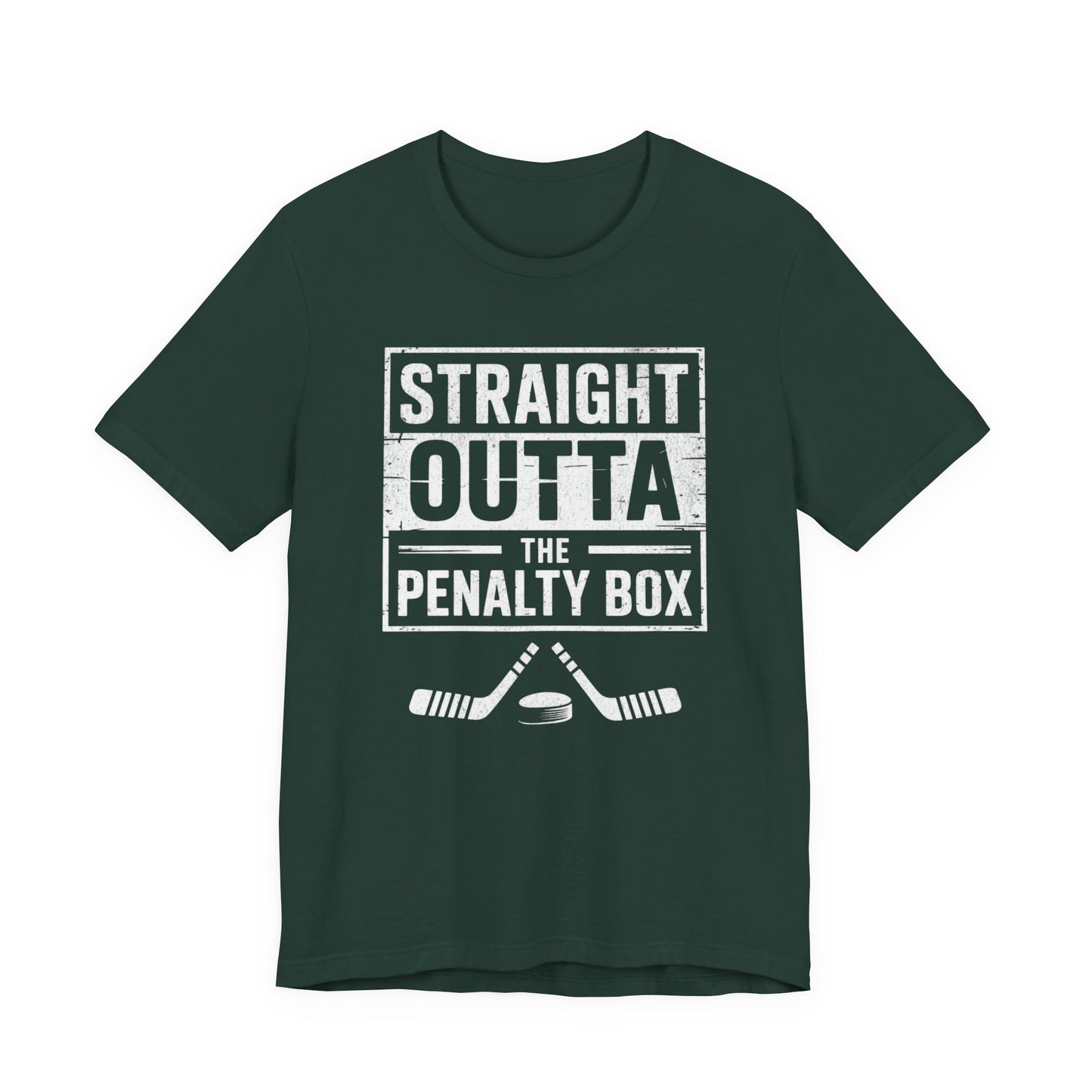 Straight Outta The Penalty Box Ice Hockey Shirt | Hockey Mask & Sticks Tee