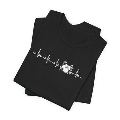Heartbeat Drum Set T-Shirt | Heart Beats for Drumming Tee