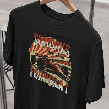 Formula 1 T-Shirt, Sundays are for Formula 1, Retro F1 Graphic Tee, Classic Race Car, Motorsport Enthusiast Gift, F1 Gift