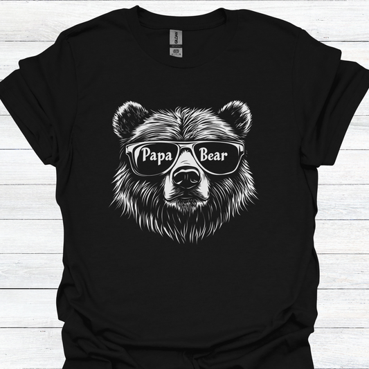 Papa Bear T-Shirt for Dads - Cool Bear in Shades with "Papa" and "Bear" Design