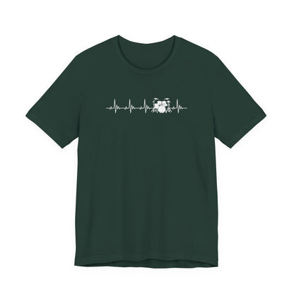 Heartbeat Drum Set T-Shirt | Heart Beats for Drumming Tee