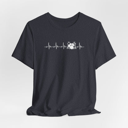 Heartbeat Drum Set T-Shirt | Heart Beats for Drumming Tee