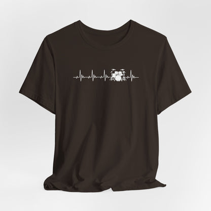 Heartbeat Drum Set T-Shirt | Heart Beats for Drumming Tee