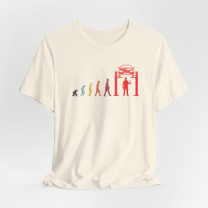 Evolution of Man Car Mechanic T-Shirt, Auto Technician Tee, Mechanic Gift, Funny Garage Shirt, Mechanic Evolution Top