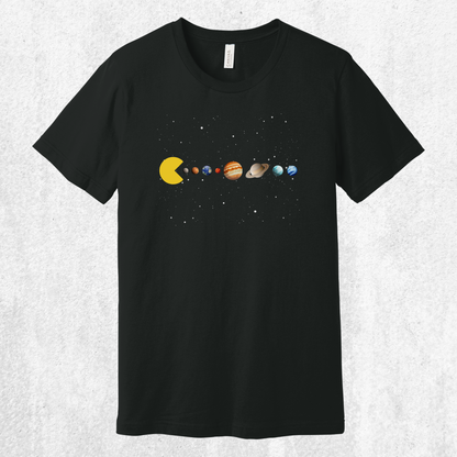 Eating The Solar System Tee | Space Video Game Planets