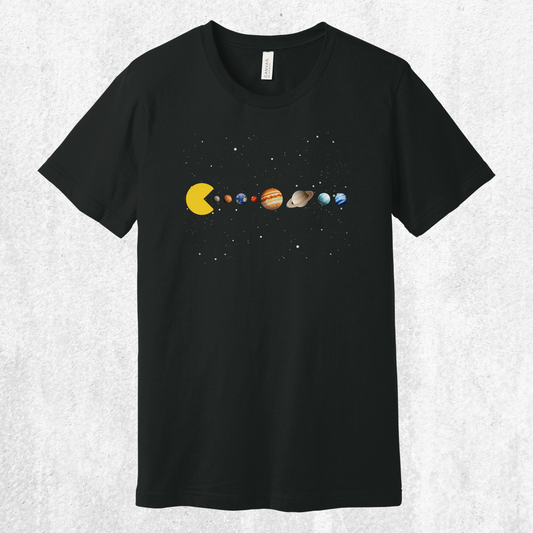 Eating The Solar System Tee | Space Video Game Planets