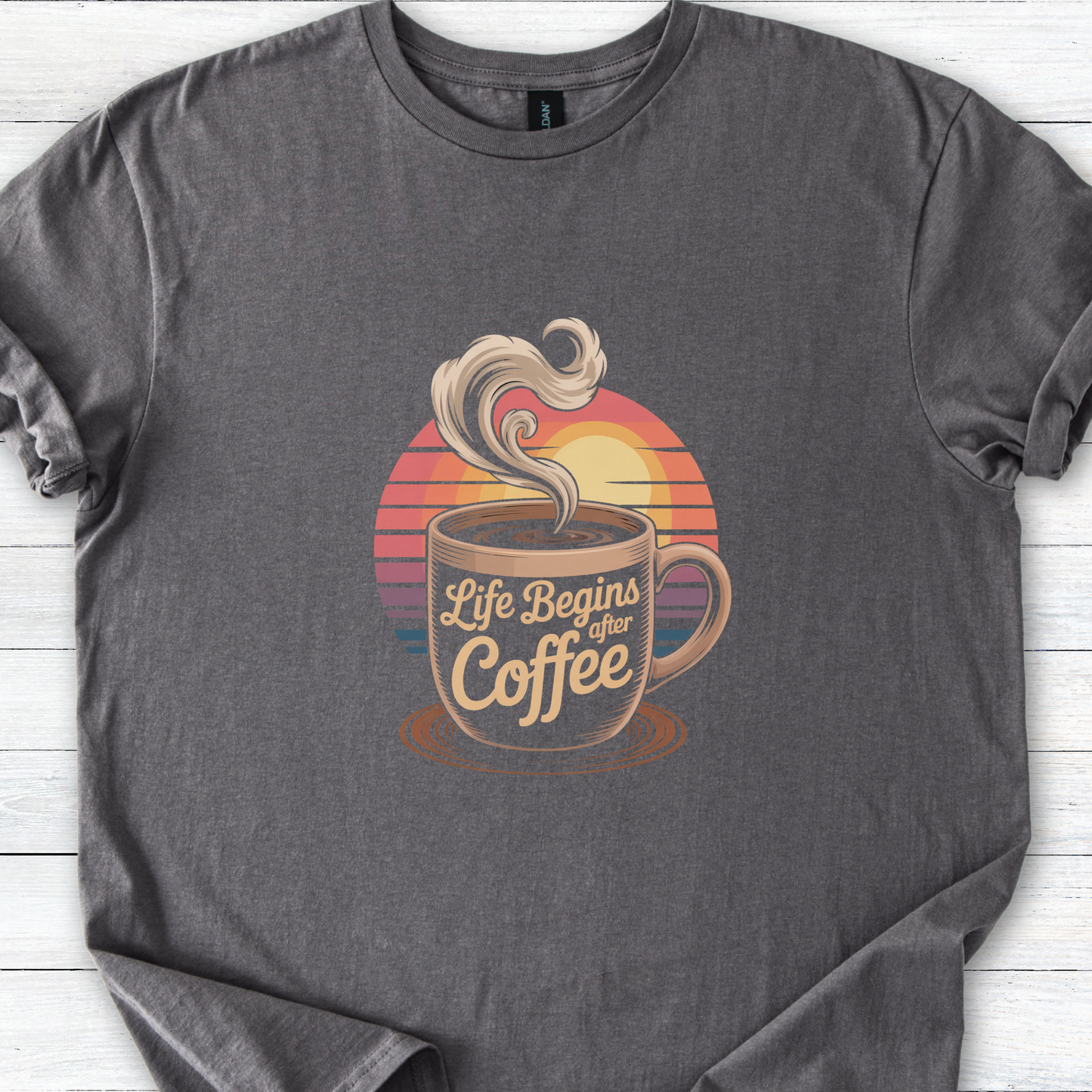 Coffee Lover T-Shirt, Funny Caffeine Tee, Retro Vintage Style Shirt, Morning Person Gift, Unisex Softstyle Top