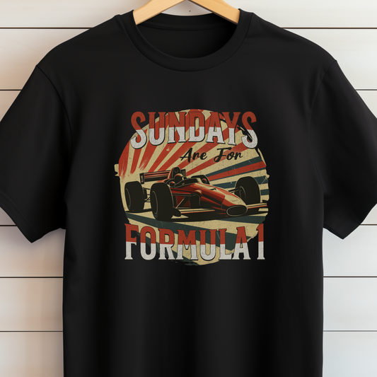 Formula 1 T-Shirt, Sundays are for Formula 1, Retro F1 Graphic Tee, Classic Race Car, Motorsport Enthusiast Gift, F1 Gift