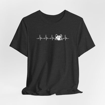 Heartbeat Drum Set T-Shirt | Heart Beats for Drumming Tee
