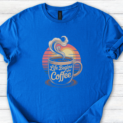 Coffee Lover T-Shirt, Funny Caffeine Tee, Retro Vintage Style Shirt, Morning Person Gift, Unisex Softstyle Top