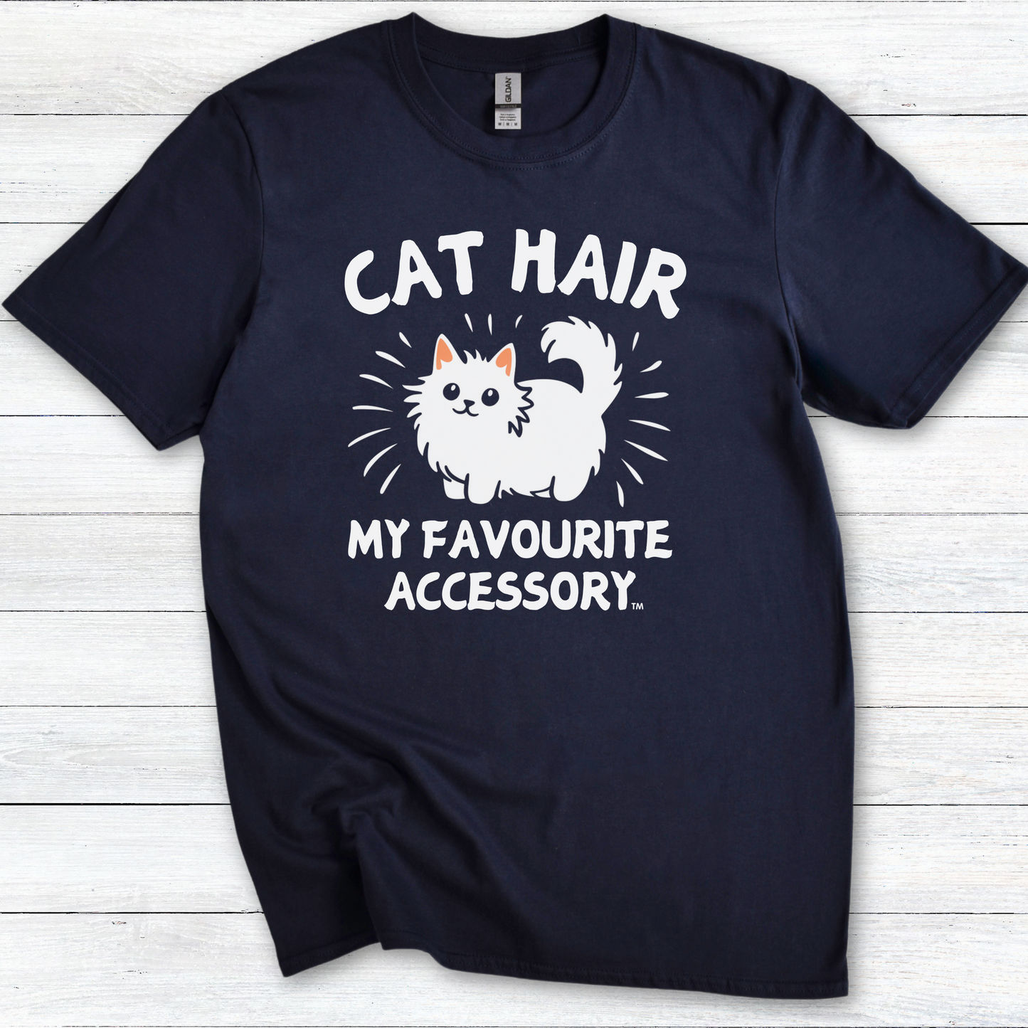 Cat Hair My Favourite Accessory T‑Shirt — Cat Lover Graphic Tee