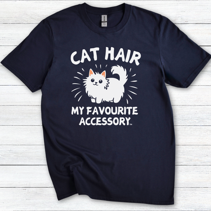 Cat Hair My Favourite Accessory T‑Shirt — Cat Lover Graphic Tee