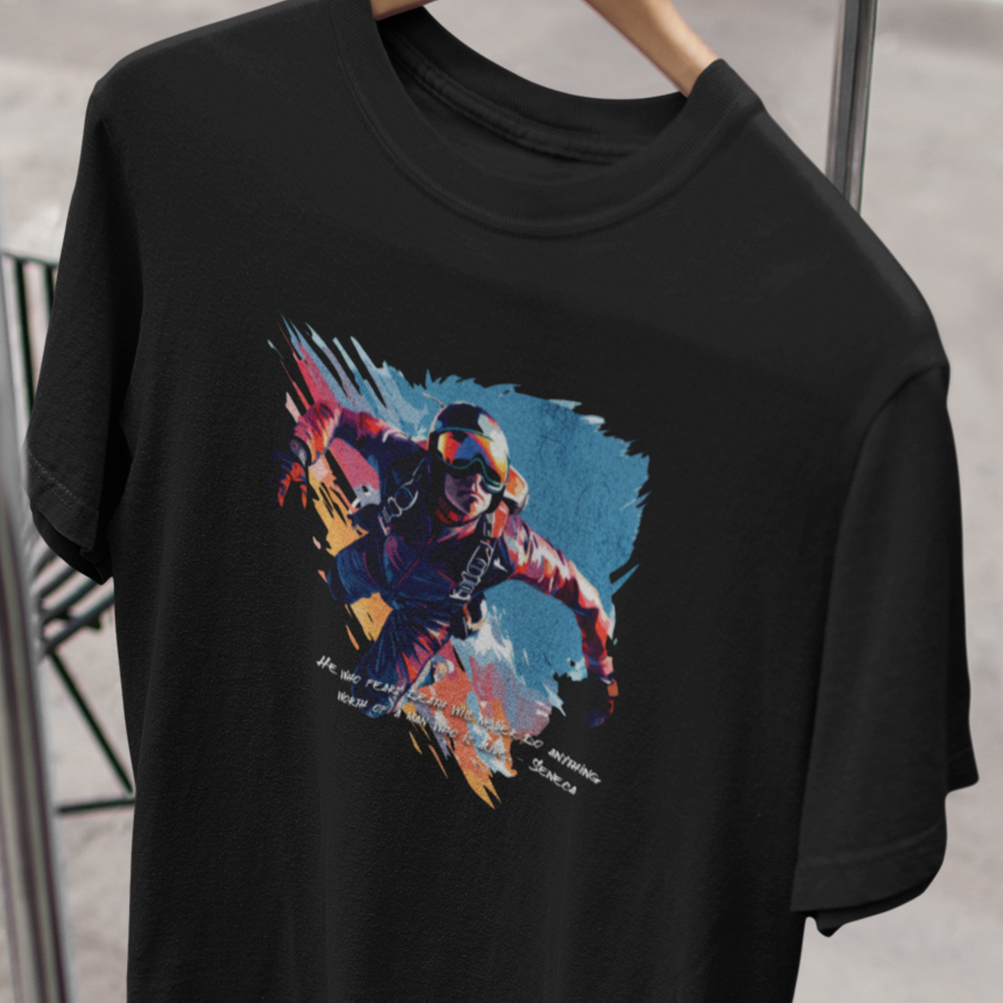 Stoic Quote T Shirt, Senaca Tee, Stoicism Gift, Skydiver Shirt, Motivational, Explorer, Stoic Philosophy, Embrace Life, Adventure T-Shirt