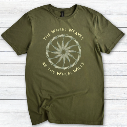 Wheel Weaves Robert Jordan Tee, Unisex T-Shirt Fan Gift, The Wheel Wills Graphic Shirt, Softstyle Tee, Wheel of Time Quote Apparel