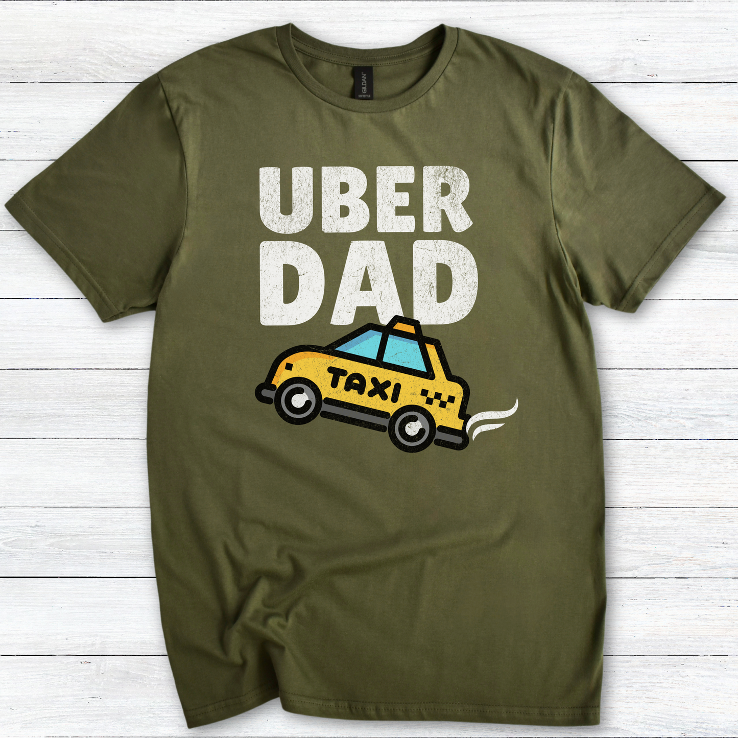 Uber Dad Funny Unisex Softstyle T-Shirt - Taxi Driver Dad Tee for Fathers Who Drive Kids Everywhere, Tee Shirt, Gift for Dad, Father's Day