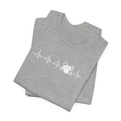 Heartbeat Drum Set T-Shirt | Heart Beats for Drumming Tee