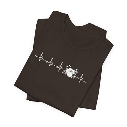 Heartbeat Drum Set T-Shirt | Heart Beats for Drumming Tee