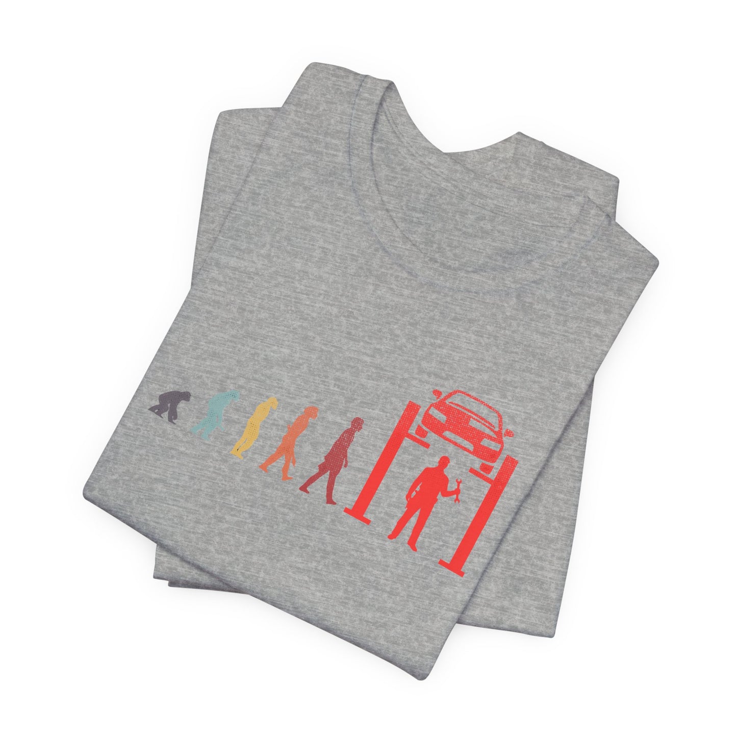 Evolution of Man Car Mechanic T-Shirt, Auto Technician Tee, Mechanic Gift, Funny Garage Shirt, Mechanic Evolution Top