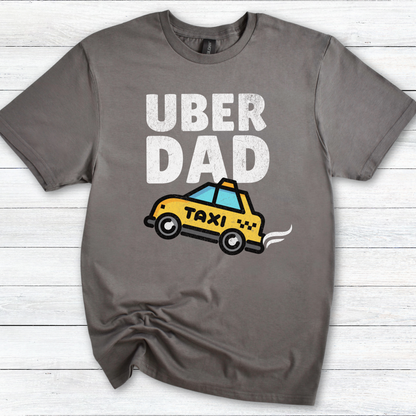 Uber Dad Funny Unisex Softstyle T-Shirt - Taxi Driver Dad Tee for Fathers Who Drive Kids Everywhere, Tee Shirt, Gift for Dad, Father's Day