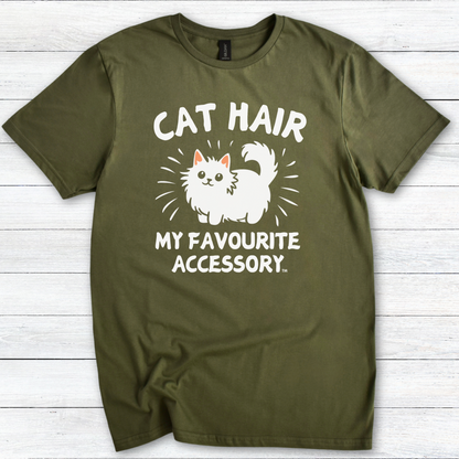 Cat Hair My Favourite Accessory T‑Shirt — Cat Lover Graphic Tee