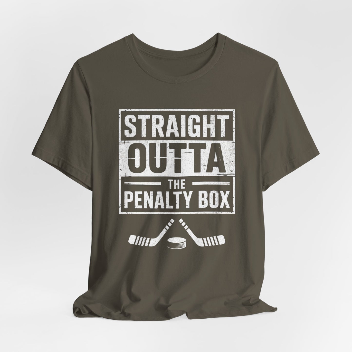 Straight Outta The Penalty Box Ice Hockey Shirt | Hockey Mask & Sticks Tee
