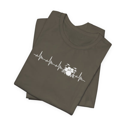 Heartbeat Drum Set T-Shirt | Heart Beats for Drumming Tee