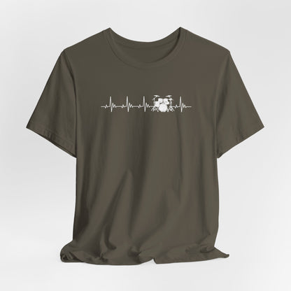 Heartbeat Drum Set T-Shirt | Heart Beats for Drumming Tee