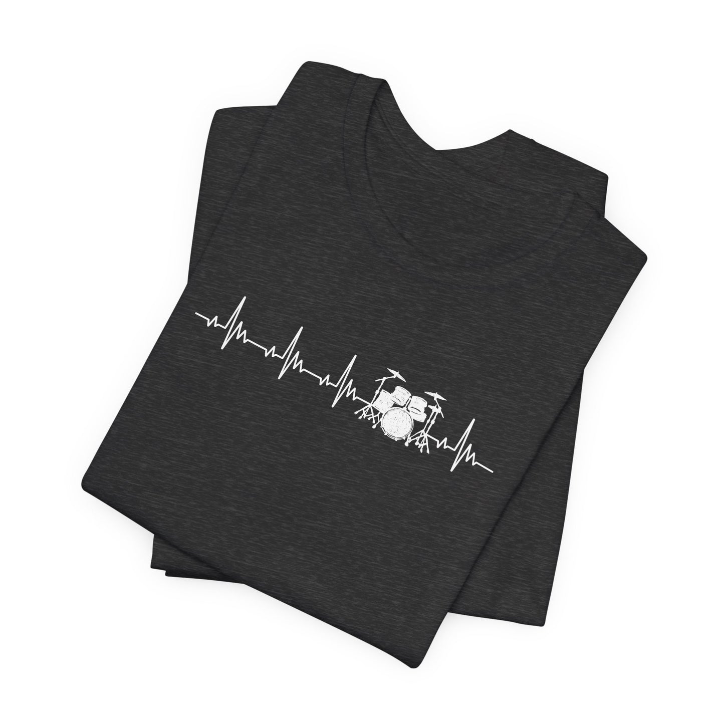Heartbeat Drum Set T-Shirt | Heart Beats for Drumming Tee