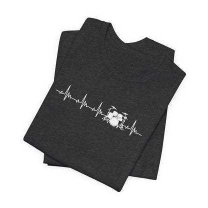 Heartbeat Drum Set T-Shirt | Heart Beats for Drumming Tee