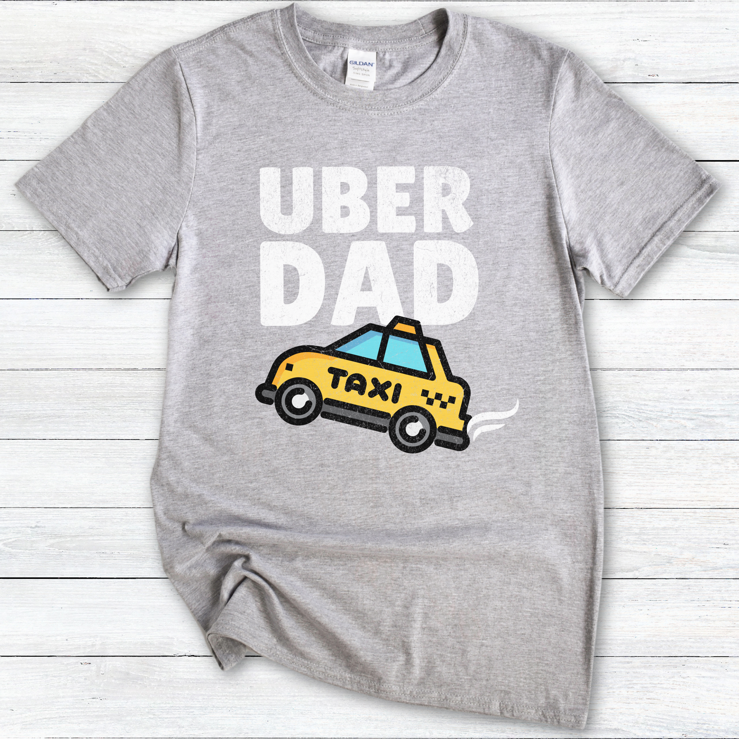 Uber Dad Funny Unisex Softstyle T-Shirt - Taxi Driver Dad Tee for Fathers Who Drive Kids Everywhere, Tee Shirt, Gift for Dad, Father's Day