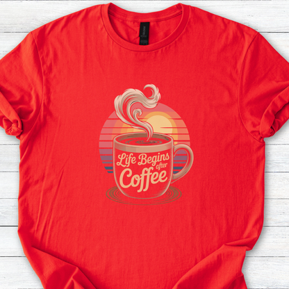 Coffee Lover T-Shirt, Funny Caffeine Tee, Retro Vintage Style Shirt, Morning Person Gift, Unisex Softstyle Top