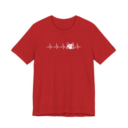 Heartbeat Drum Set T-Shirt | Heart Beats for Drumming Tee