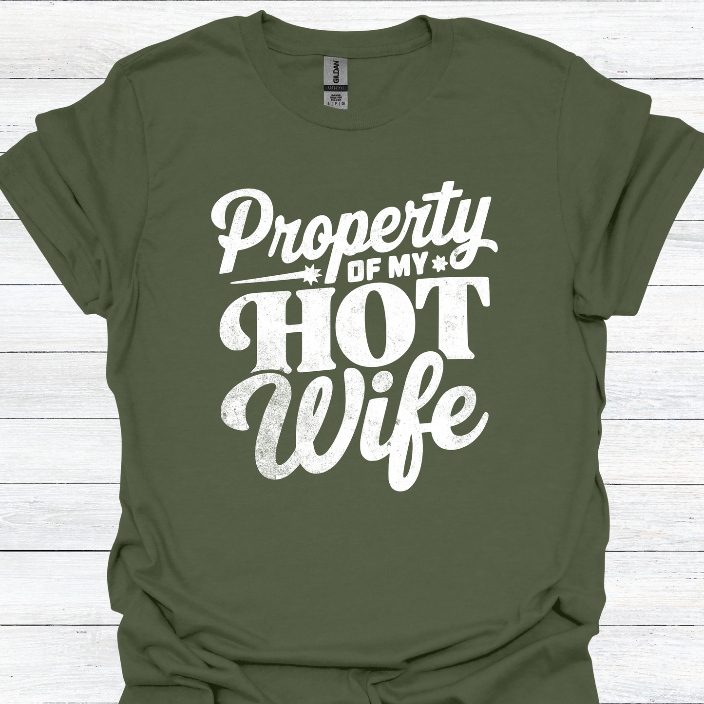 Funny Husband T-Shirt - "Property of My Hot Wife" Tee - Humorous Gift for Husband - Perfect for Birthdays, Anniversaries