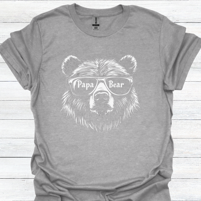 Papa Bear T-Shirt for Dads - Cool Bear in Shades with "Papa" and "Bear" Design