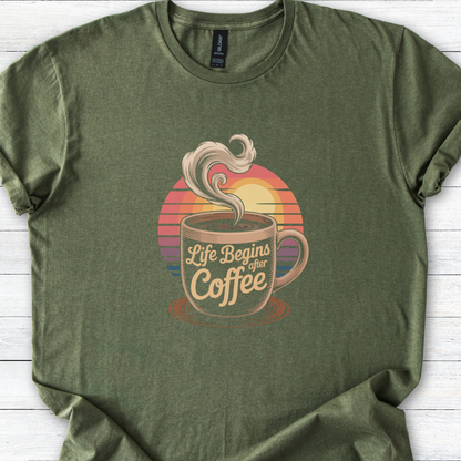 Coffee Lover T-Shirt, Funny Caffeine Tee, Retro Vintage Style Shirt, Morning Person Gift, Unisex Softstyle Top