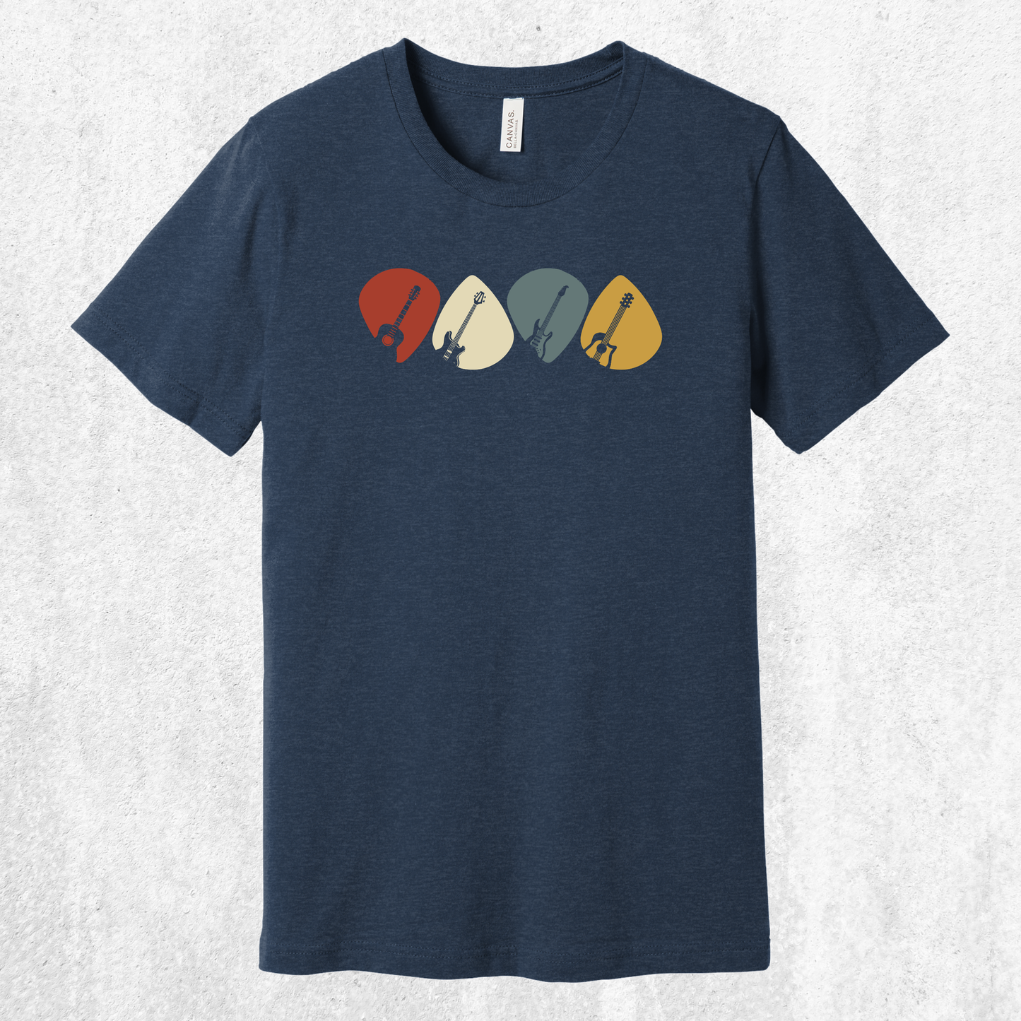 Guitar Plectrum Quartet T-Shirt | 4 Pick Silhouette Tee