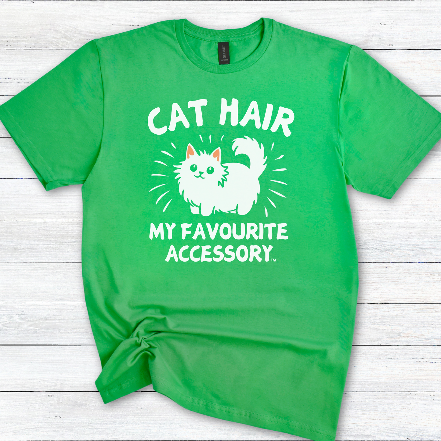 Cat Hair My Favourite Accessory T‑Shirt — Cat Lover Graphic Tee