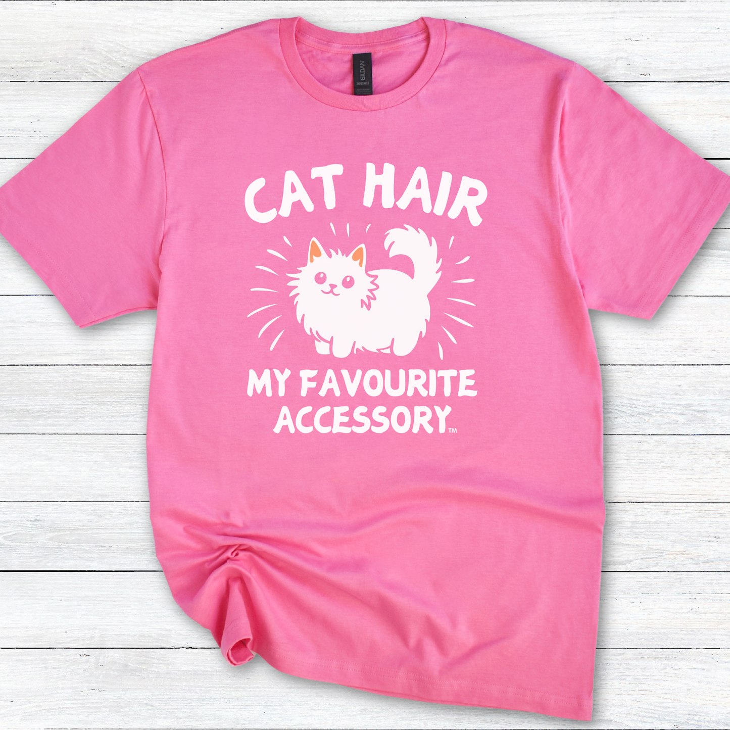 Cat Hair My Favourite Accessory T‑Shirt — Cat Lover Graphic Tee