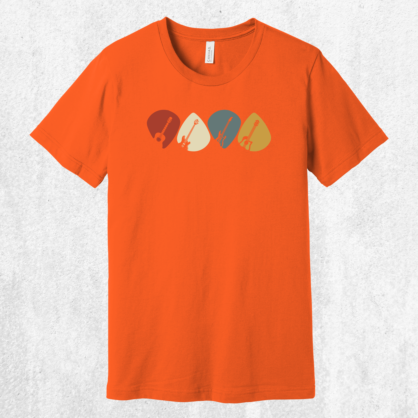 Guitar Plectrum Quartet T-Shirt | 4 Pick Silhouette Tee
