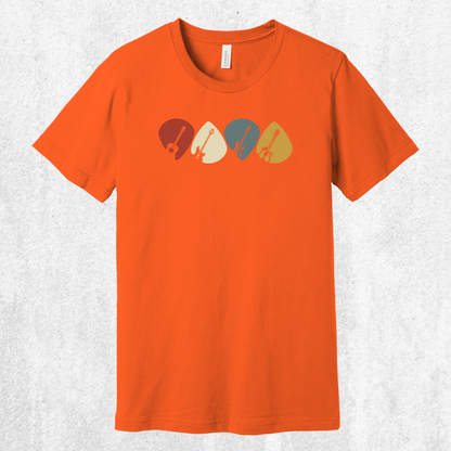 Guitar Plectrum Quartet T-Shirt | 4 Pick Silhouette Tee