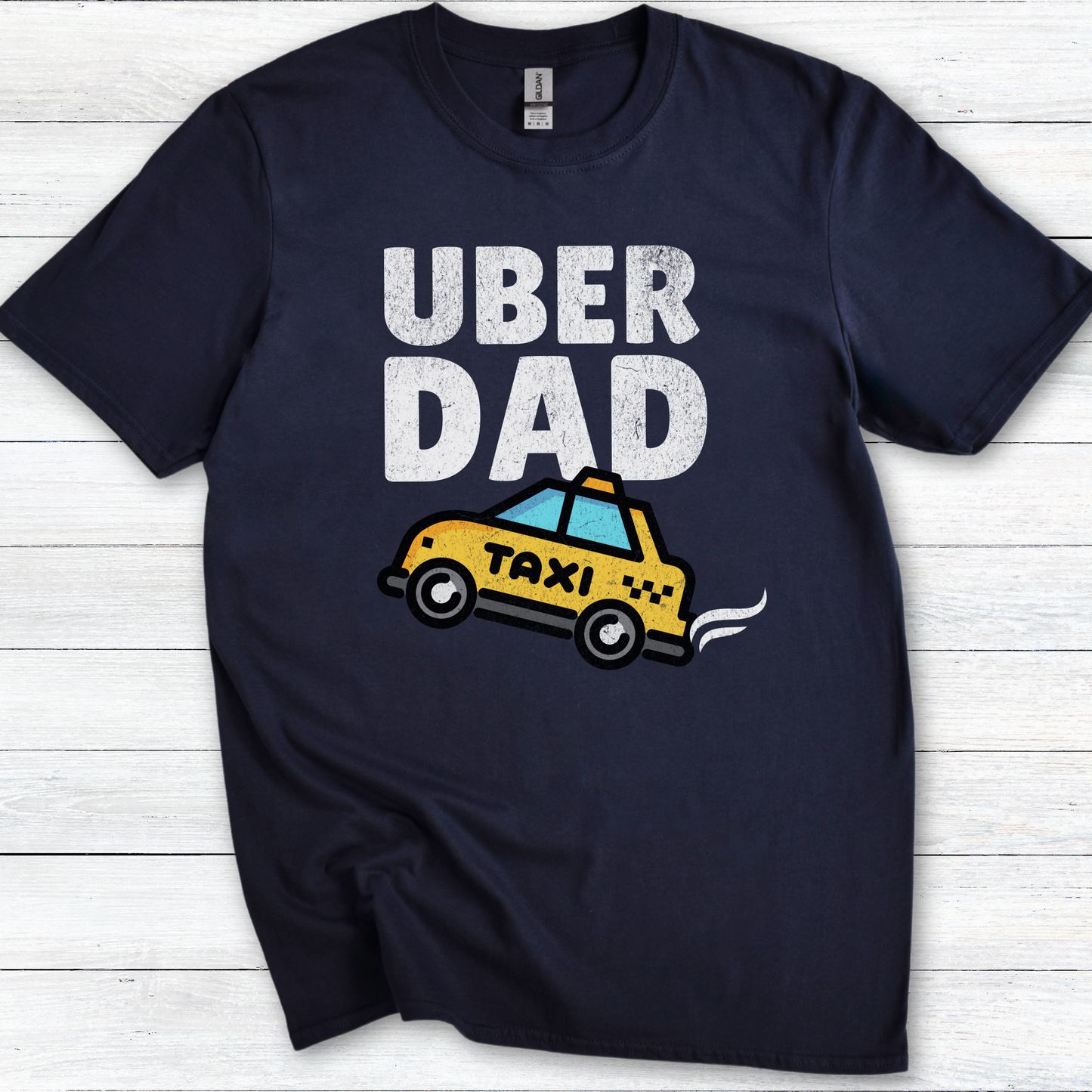 Uber Dad Funny Unisex Softstyle T-Shirt - Taxi Driver Dad Tee for Fathers Who Drive Kids Everywhere, Tee Shirt, Gift for Dad, Father's Day