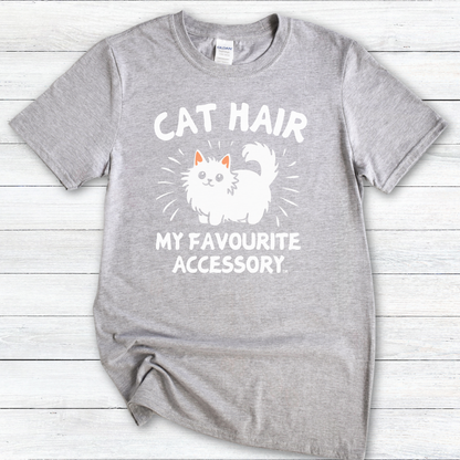 Cat Hair My Favourite Accessory T‑Shirt — Cat Lover Graphic Tee
