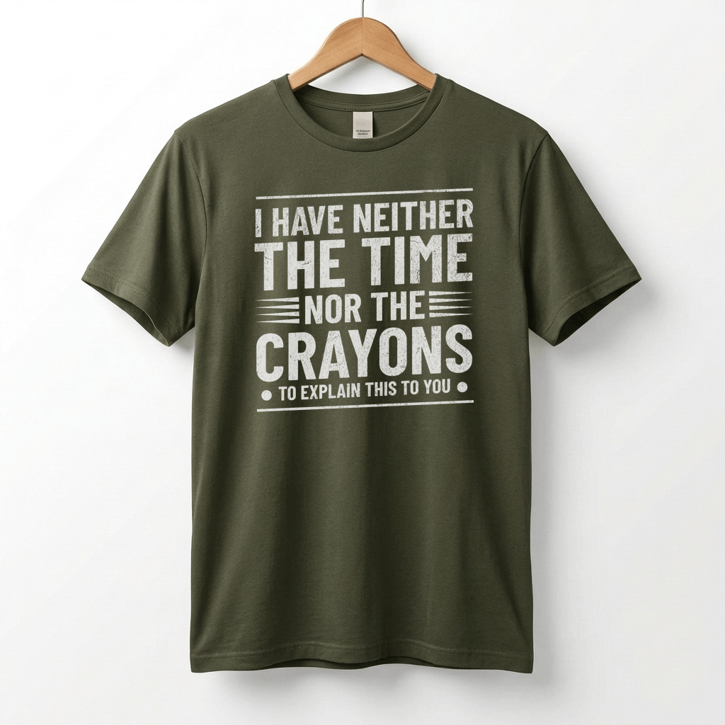 I Have Neither The Time Nor The Crayons To Explain This To You T-Shirt | Sarcastic Distressed Graphic