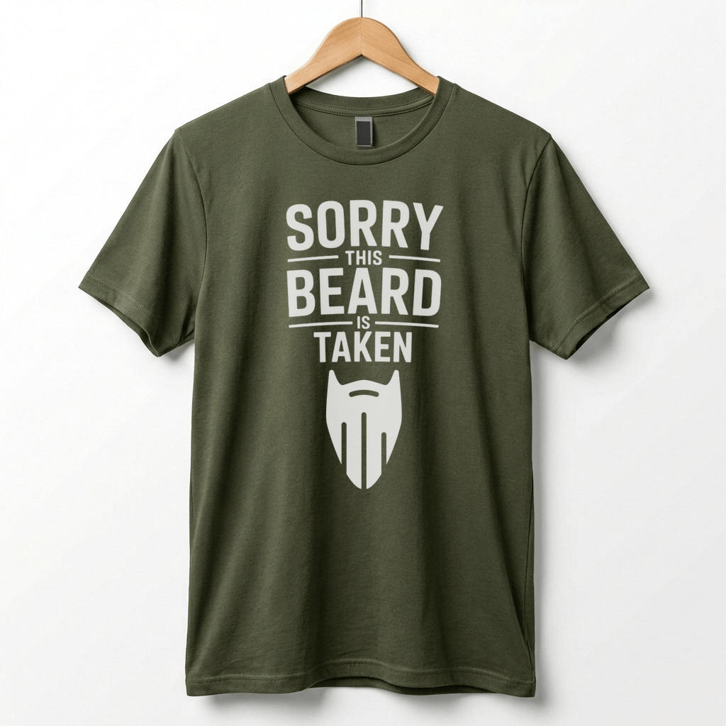 Sorry This Beard Is Taken T-Shirt | Beard Quote Tee, Funny Facial Hair Shirt