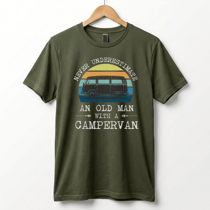 Never Underestimate An Old Man With A Campervan T-Shirt | Campervan Graphic Tee