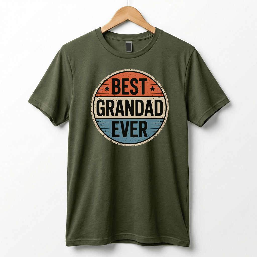 Best Grandad Ever Retro T-Shirt, Vintage Style Fathers Day Gift