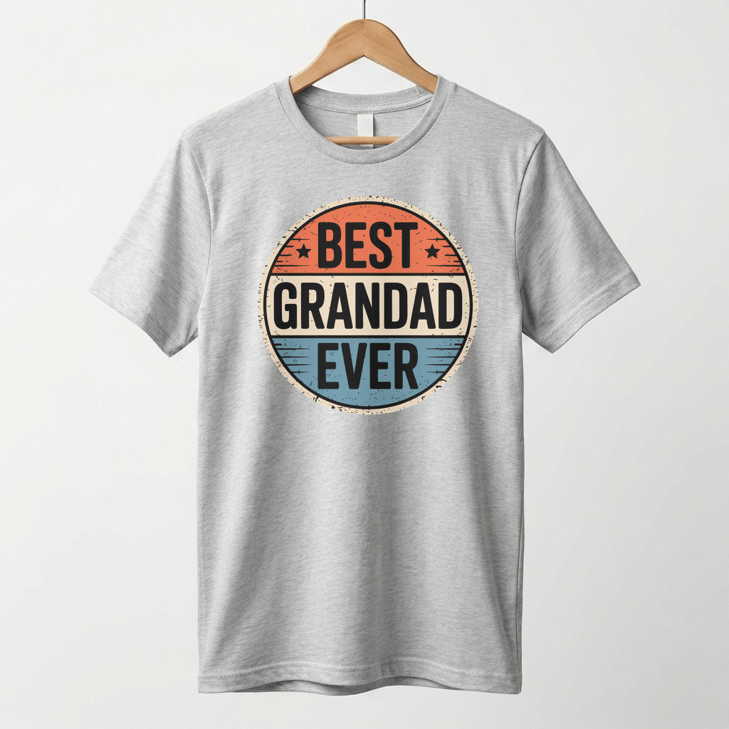 Best Grandad Ever Retro T-Shirt, Vintage Style Fathers Day Gift