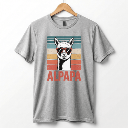 Alpapa Retro Alpaca Dad T-Shirt - Funny Father's Day Gift for Dads - Vintage Pun Shirt