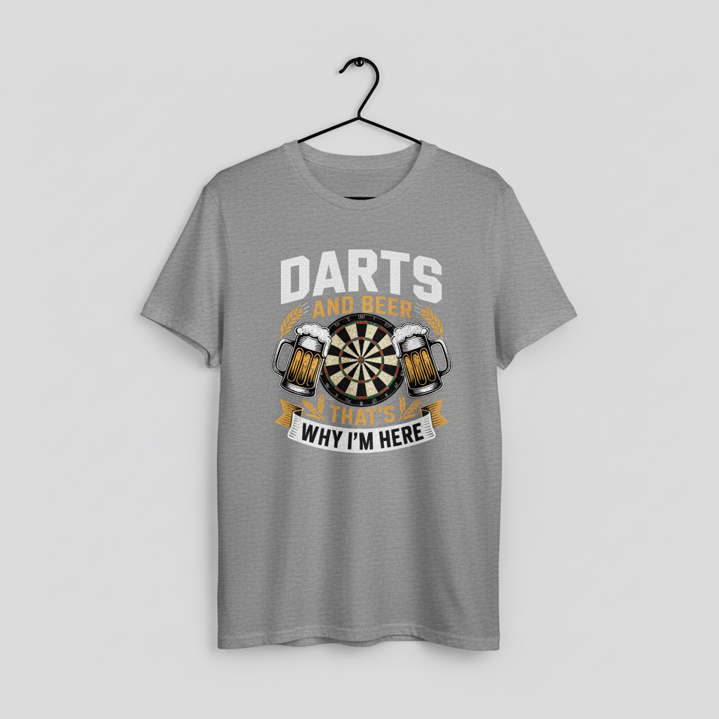 Darts and Beer Unisex Tee, Funny Drinking Tshirt, Dart Player Gift Shirt, Pub Game Lover Top, Bar Sports Graphic Tee