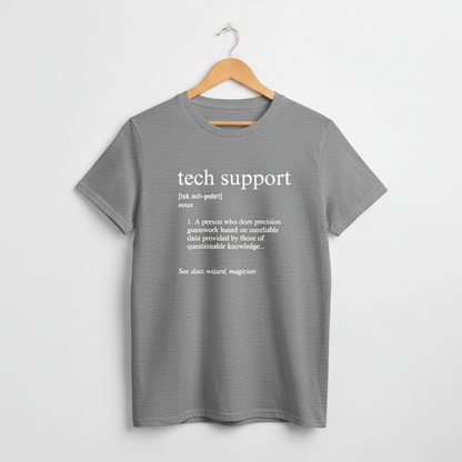 UK - Funny Tech Support Definition T-Shirt - Geeky Computer Help Tee, IT Nerd Joke Shirt, Programmer Gift Idea, Computer Science Top